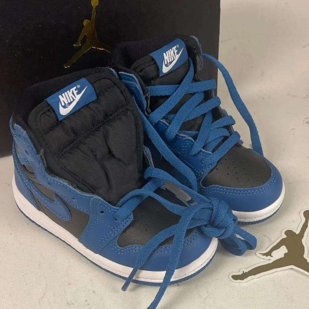 Jordan 1 Retro High OG (TD) AQ2665-404 Dark Marina Blue & Black 7C NEW with Box